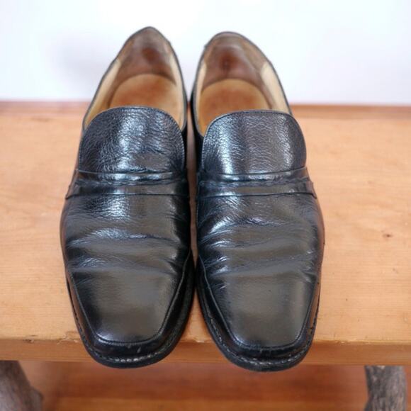 Vintage Grenson Footmaster Black Pebble Grain Leather Sole Loafers ENGLAND 7 40 main image 7